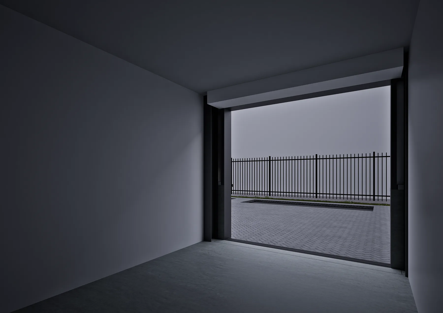 Interieur van een Direct Access Unit met zicht op het beveiligde terrein