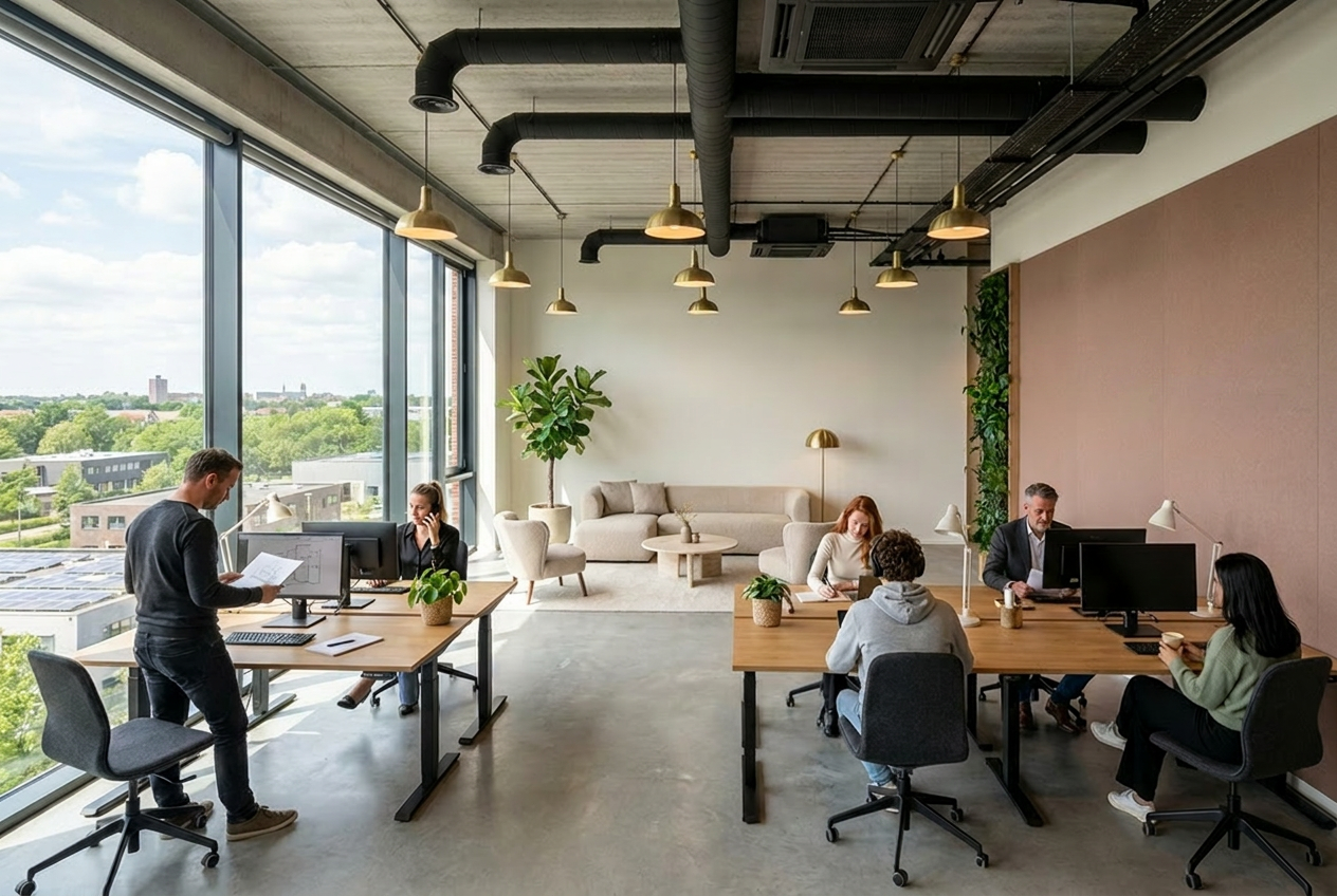 Kantoor 117 m² op de derde verdieping, met centrale lounge