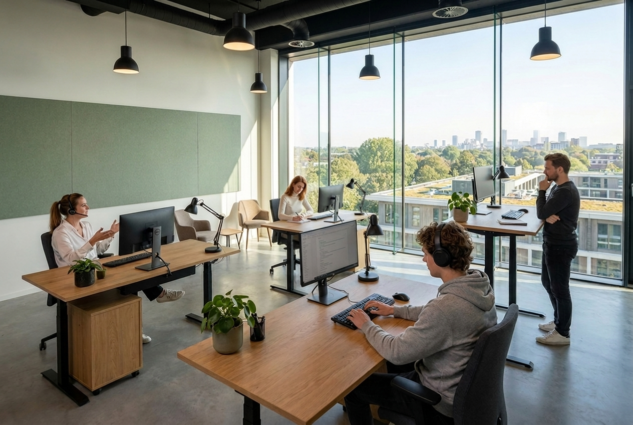 Kantoor 93 m² op de derde verdieping, focus-werkomgeving